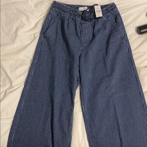 Loft wide leg pants blue stripe